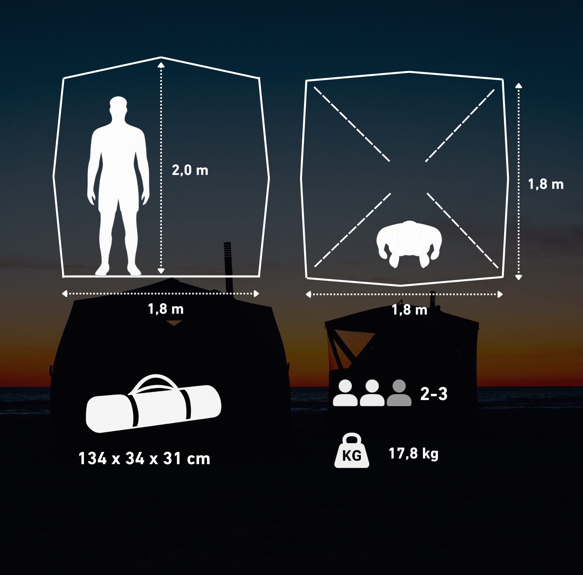 Zestaw: Namiot saunowy Isen + piec + akcesoria do sauny