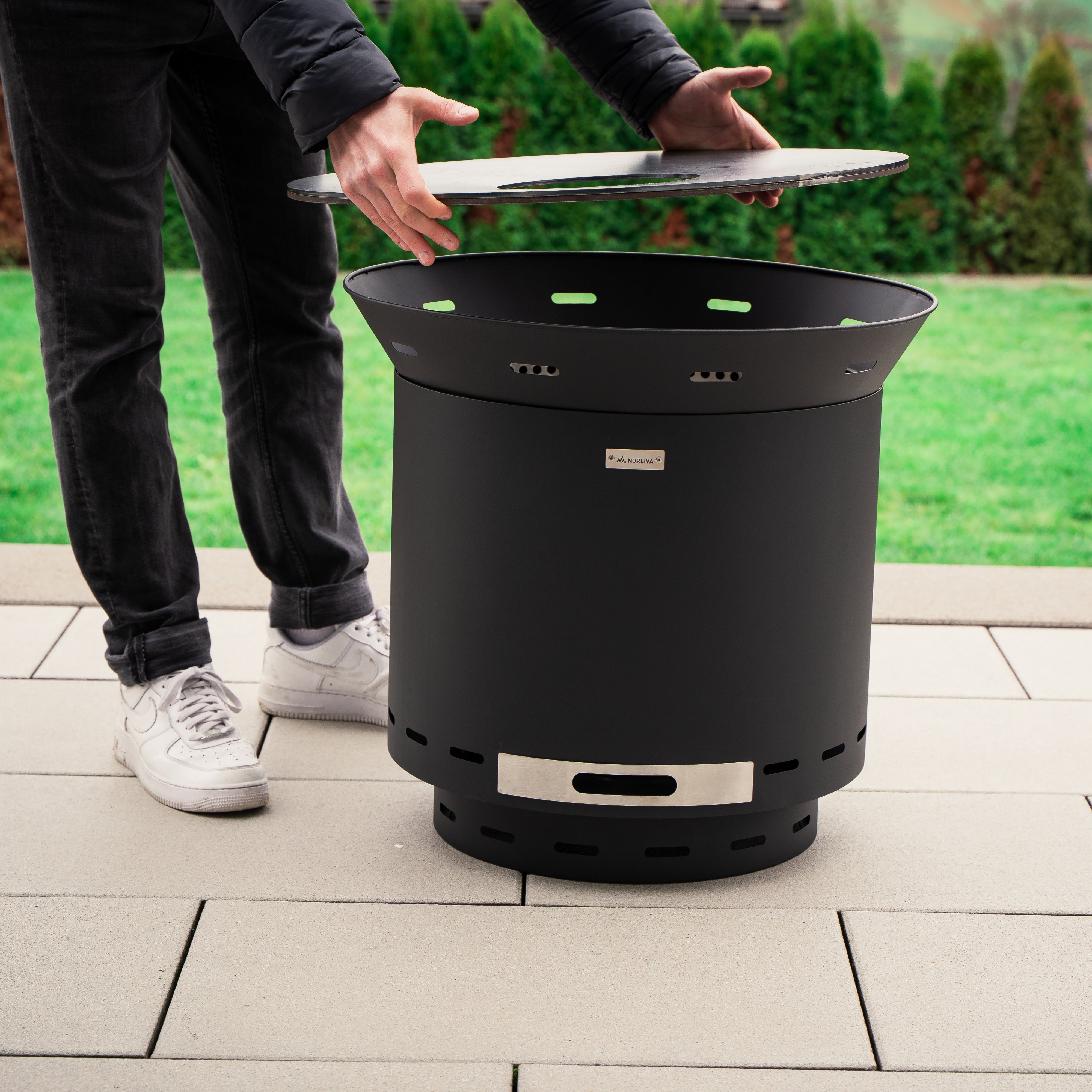 Zestaw: Skara + grill z płytą paleniskową + pokrywka