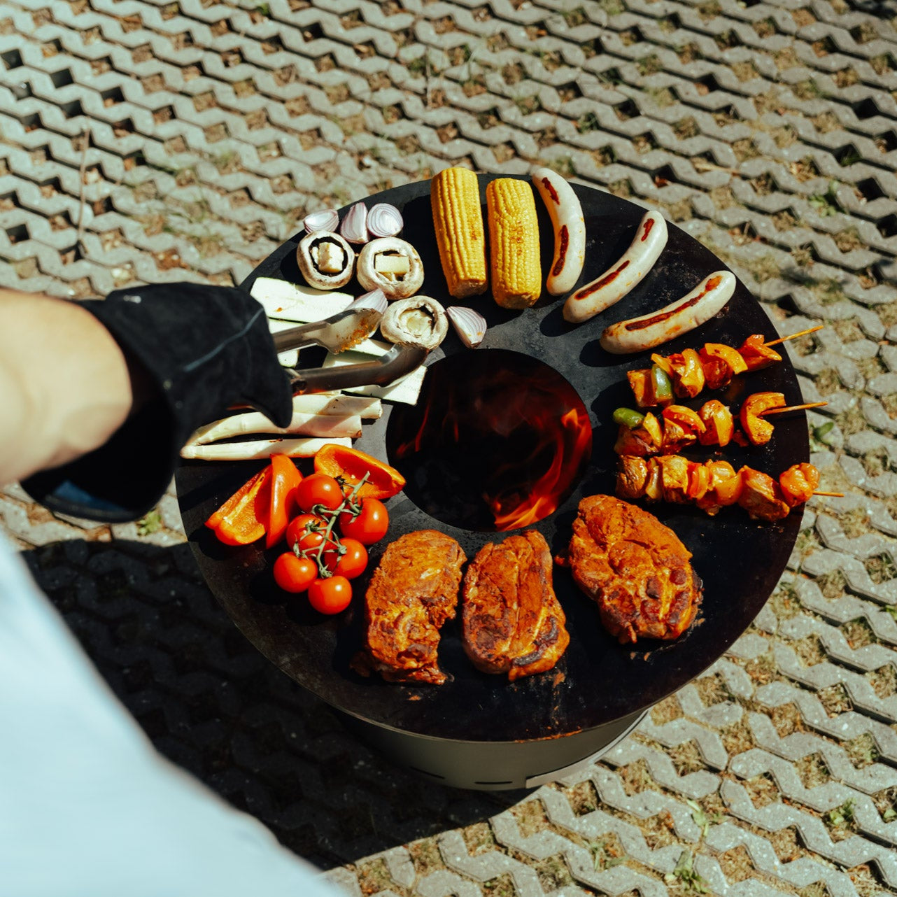 Zestaw: Skara + grill z płytą paleniskową + pokrywka