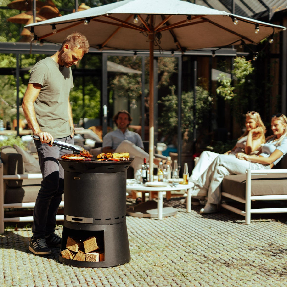 Zestaw: Skara Pluss + grill z płytą paleniskową + pokrywka