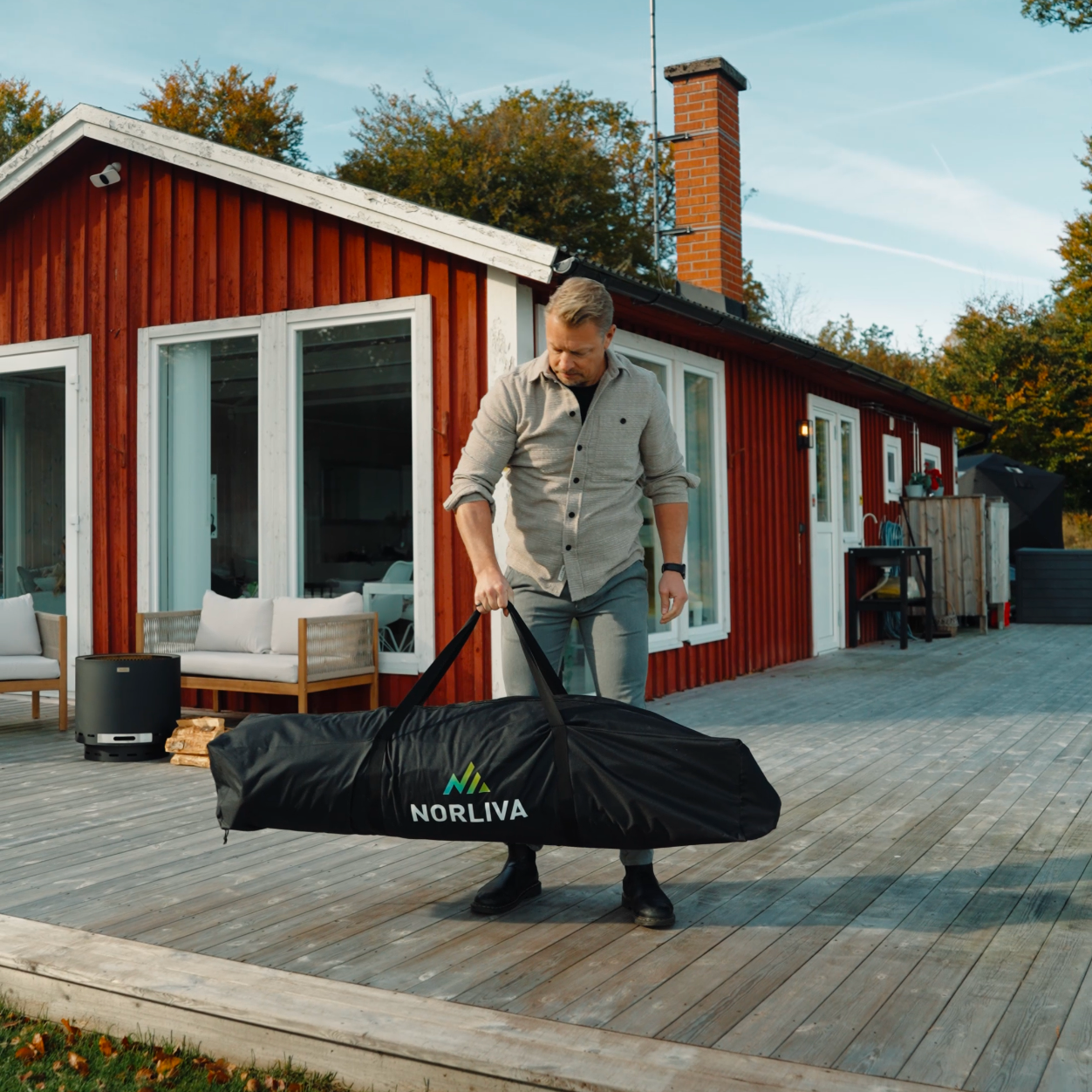 Mobilny namiot saunowy Dalen z piecem saunowym