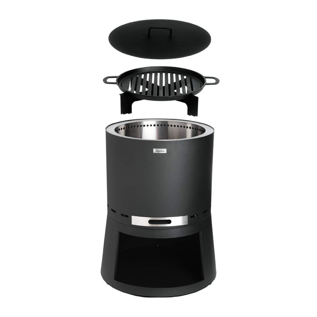 Zestaw: Skara Pluss + pokrywa + żeliwny ruszt grillowy