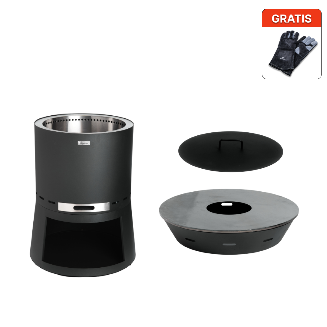 Zestaw: Skara Pluss + grill z płytą paleniskową + pokrywka